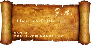Filusztek Alida névjegykártya